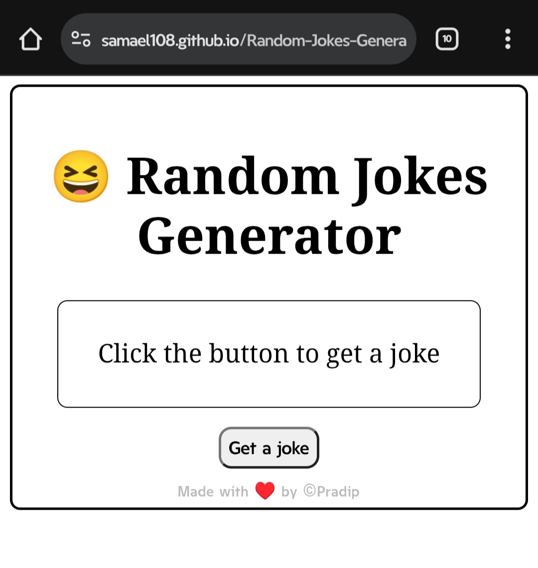 Joke Generator Screenshot